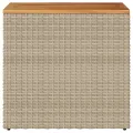 Table d'appoint de jardin dessus en bois beige 58x27,5x55 cm