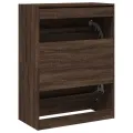 Armoire à chaussures 2 tiroirs rabattables chêne marron