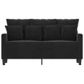 Canapé à 2 places Noir 120 cm Velours