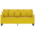 Canapé à 2 places Jaune 140 cm Velours