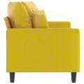 Canapé à 2 places Jaune 140 cm Velours