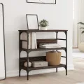 Table console chêne marron 75x32x75 cm bois d'ingénierie