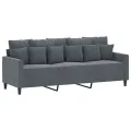 Canapé à 3 places Gris foncé 180 cm Velours