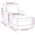 Fauteuil avec repose-pied Gris foncé 60 cm Velours