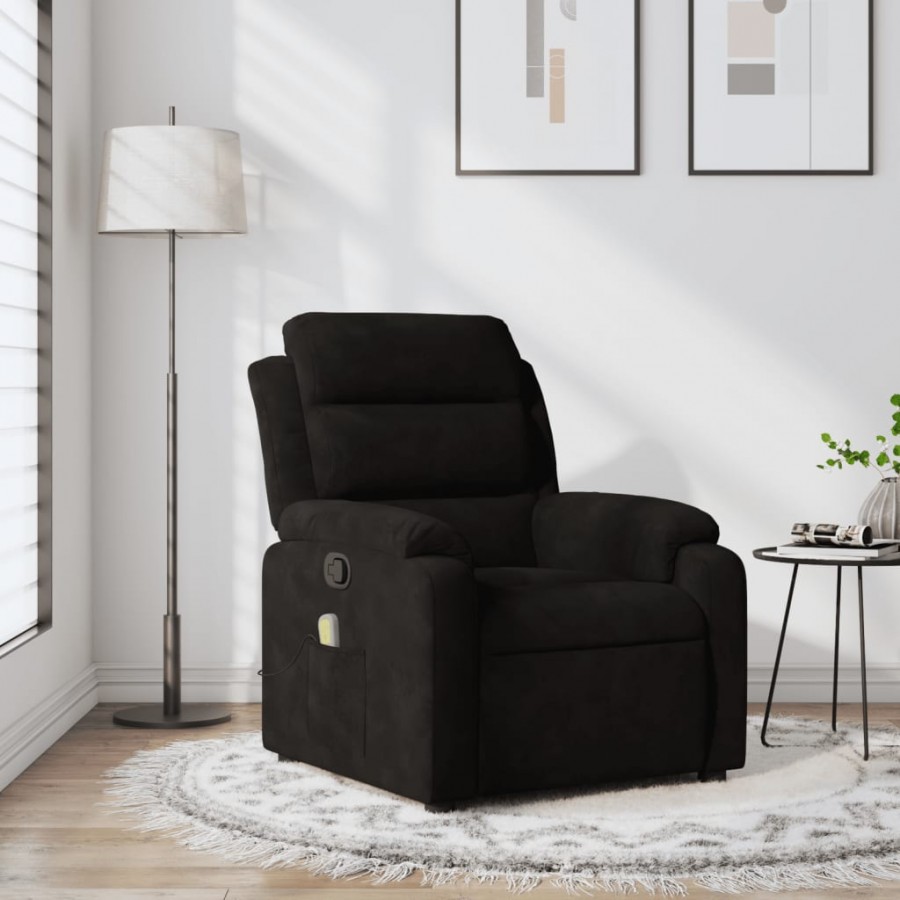 Fauteuil de massage inclinable noir velours