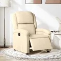 Fauteuil inclinable électrique Crème Tissu