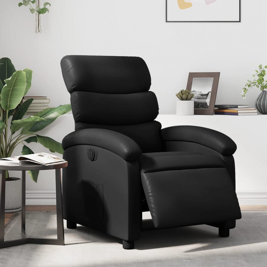 Fauteuil inclinable électrique Noir Similicuir