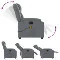 Fauteuil de massage inclinable électrique gris similicuir