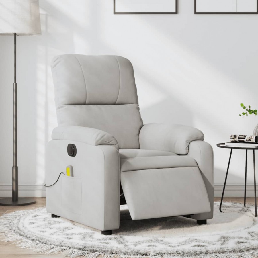 Fauteuil inclinable de massage électrique gris clair