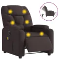 Fauteuil de massage inclinable électrique Marron foncé Tissu