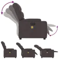 Fauteuil de massage inclinable électrique Marron foncé Tissu