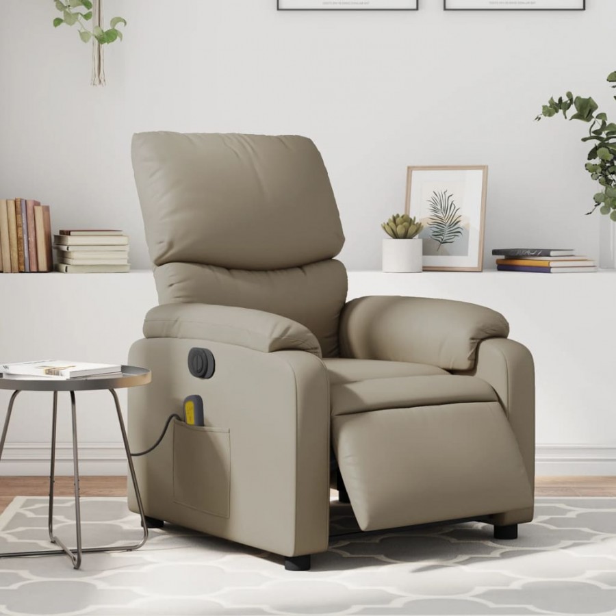 Fauteuil de massage inclinable électrique cappuccino similicuir