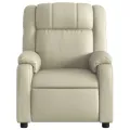 Fauteuil de massage inclinable électrique crème similicuir