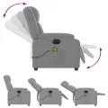 Fauteuil de massage inclinable électrique gris clair tissu