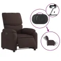 Fauteuil inclinable électrique Marron foncé Tissu
