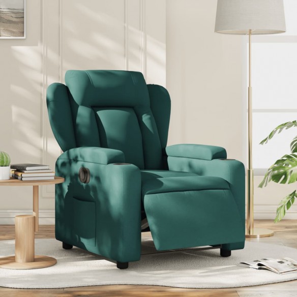 Fauteuil inclinable électrique Vert foncé Tissu