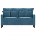 Canapé à 2 places Bleu 120 cm Velours