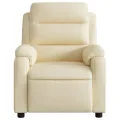 Fauteuil inclinable de massage électrique crème tissu