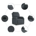 Fauteuil inclinable Gris foncé Velours