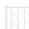 Cadre de lit métal avec tête de lit blanc 107x203 cm
