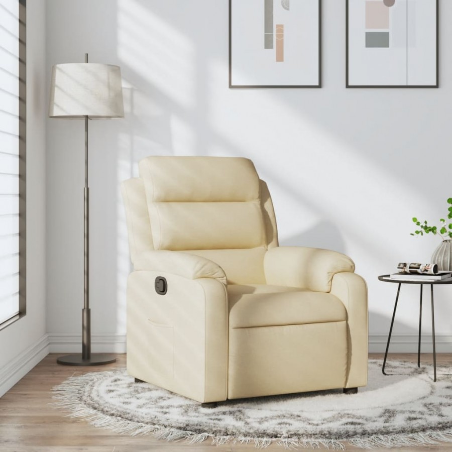 Fauteuil inclinable Crème Tissu