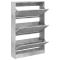 Armoire à chaussures gris béton 80x21x125,5cm bois d'ingénierie
