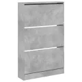 Armoire à chaussures gris béton 80x21x125,5cm bois d'ingénierie