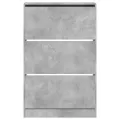 Armoire à chaussures gris béton 80x21x125,5cm bois d'ingénierie