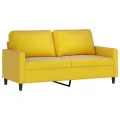Canapé à 2 places Jaune 140 cm Velours