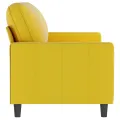 Canapé à 2 places Jaune 140 cm Velours