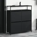 Armoire à chaussures 4 tiroirs rabattables noir 100x34x112 cm