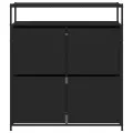 Armoire à chaussures 4 tiroirs rabattables noir 100x34x112 cm