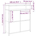 Armoire à chaussures 4 tiroirs rabattables noir 100x34x112 cm