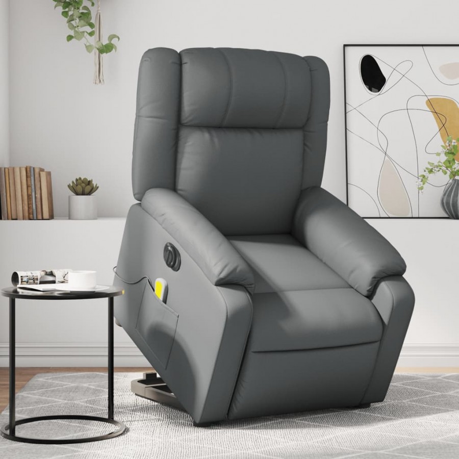 Fauteuil inclinable électrique gris similicuir