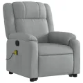 Fauteuil de massage inclinable Gris clair Tissu