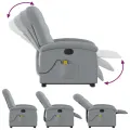 Fauteuil inclinable de massage électrique Gris clair Tissu