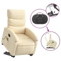 Fauteuil inclinable de massage Crème Tissu