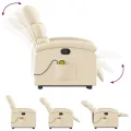 Fauteuil inclinable de massage Crème Tissu