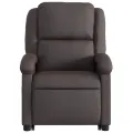 Fauteuil inclinable de massage marron foncé cuir véritable
