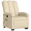 Fauteuil inclinable de massage électrique Crème Tissu