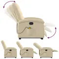 Fauteuil inclinable de massage électrique Crème Tissu