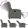 Fauteuil de massage inclinable Gris foncé Tissu