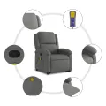 Fauteuil de massage inclinable Gris foncé Tissu