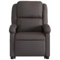 Fauteuil inclinable électrique marron foncé cuir véritable