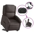 Fauteuil inclinable électrique marron foncé cuir véritable
