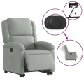 Fauteuil inclinable électrique gris clair velours