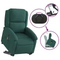Fauteuil inclinable de massage électrique Vert foncé Tissu