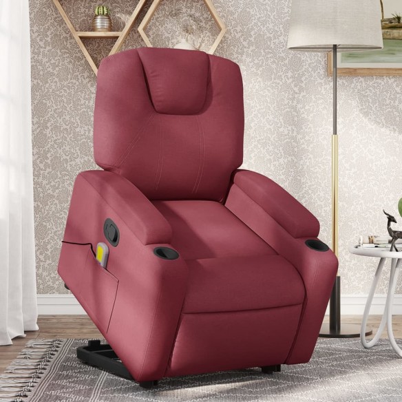 Fauteuil inclinable de massage Rouge bordeaux Tissu