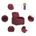 Fauteuil inclinable de massage Rouge bordeaux Tissu