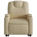 Fauteuil inclinable de massage électrique Crème Tissu